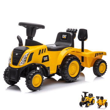 CAT Trator Para Niños com Reboque - Amarelo